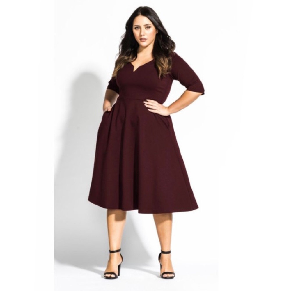 City Chic Cute Girl Elbow Sleeve Dress